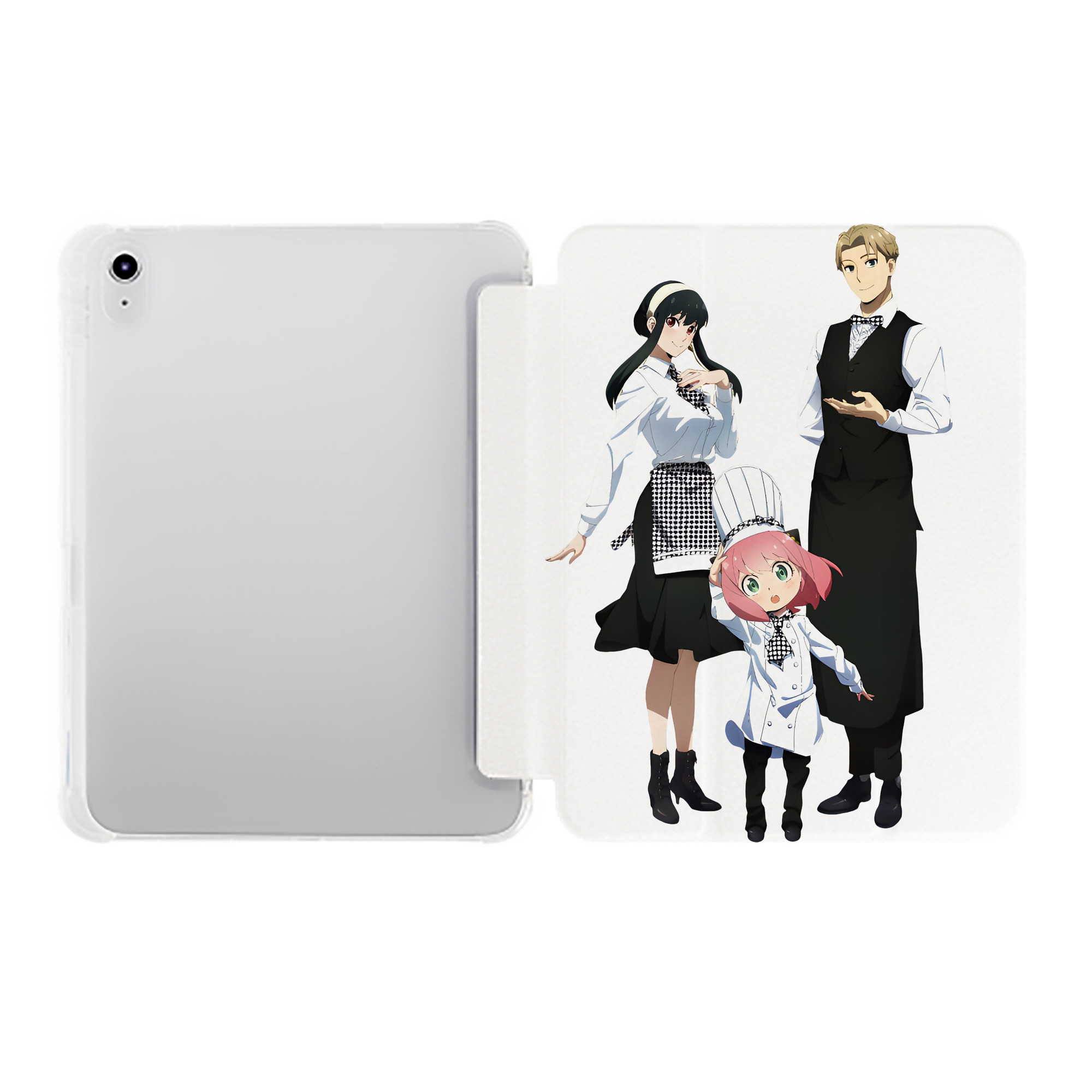 （画像用） SPY×FAMILY间谍家家酒 IPad ケース ペン収納付き 三つ折りスタンド PUレザー×シリコン 対応機種9.5/10.5/10.9インチ